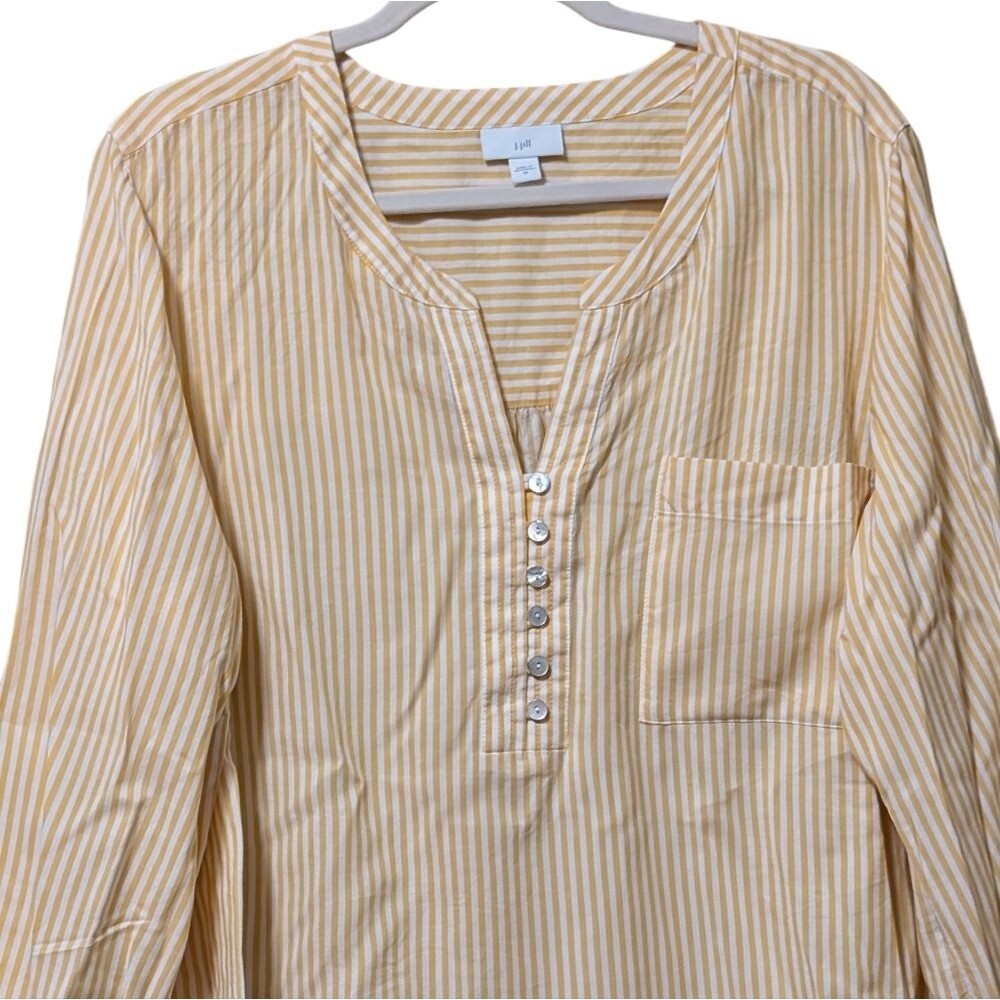 J. Jill cotton/rayon striped top size 2X casual oversize flowy plus - Picture 11 of 11